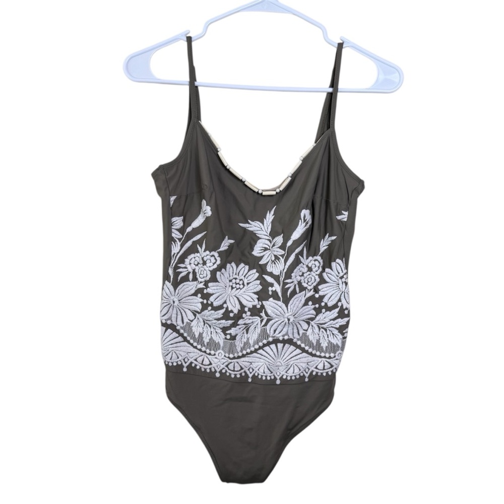Vintage La Perla Floral Embroidered One Piece Swimsuit